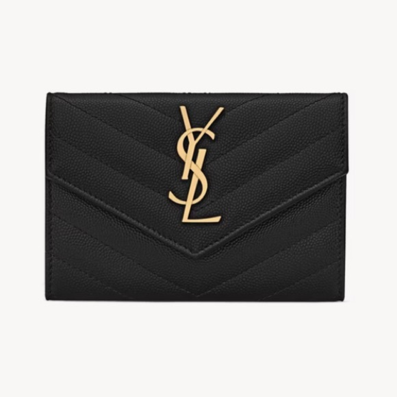 Yves Saint Laurent Handbags - YSL SAINT LAURENT CASSANDRE MATELASSÉ SMALL ENVELOPE WALLET IN GRAIN LEATHER